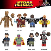 8pcs Superhero Marvel Avengers Iron Man Falcon Vision War Machine Minifigures - £13.58 GBP