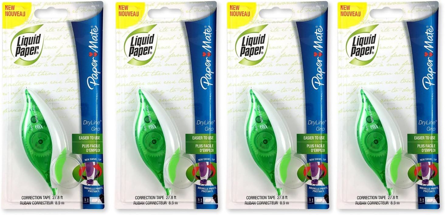 Paper Mate 660415 Liquid Paper Dryline Grip Correction Tape Dispenser, 4... - $30.98