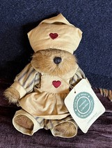Boyds Bear Small NAOMI Bearlove Brown Jointed Teddy Bear w Tan Jumper &amp; Head Sca - £9.00 GBP