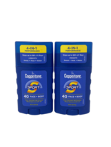 Coppertone SPORT Face And Body Sunscreen Stick SPF 40 Travel Size 1.5 Oz 2 Pack - £12.60 GBP