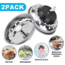 2Pcs Stainless Steel Home Kitchen Sink Drain Stopper Basket Strainer Was... - $15.19