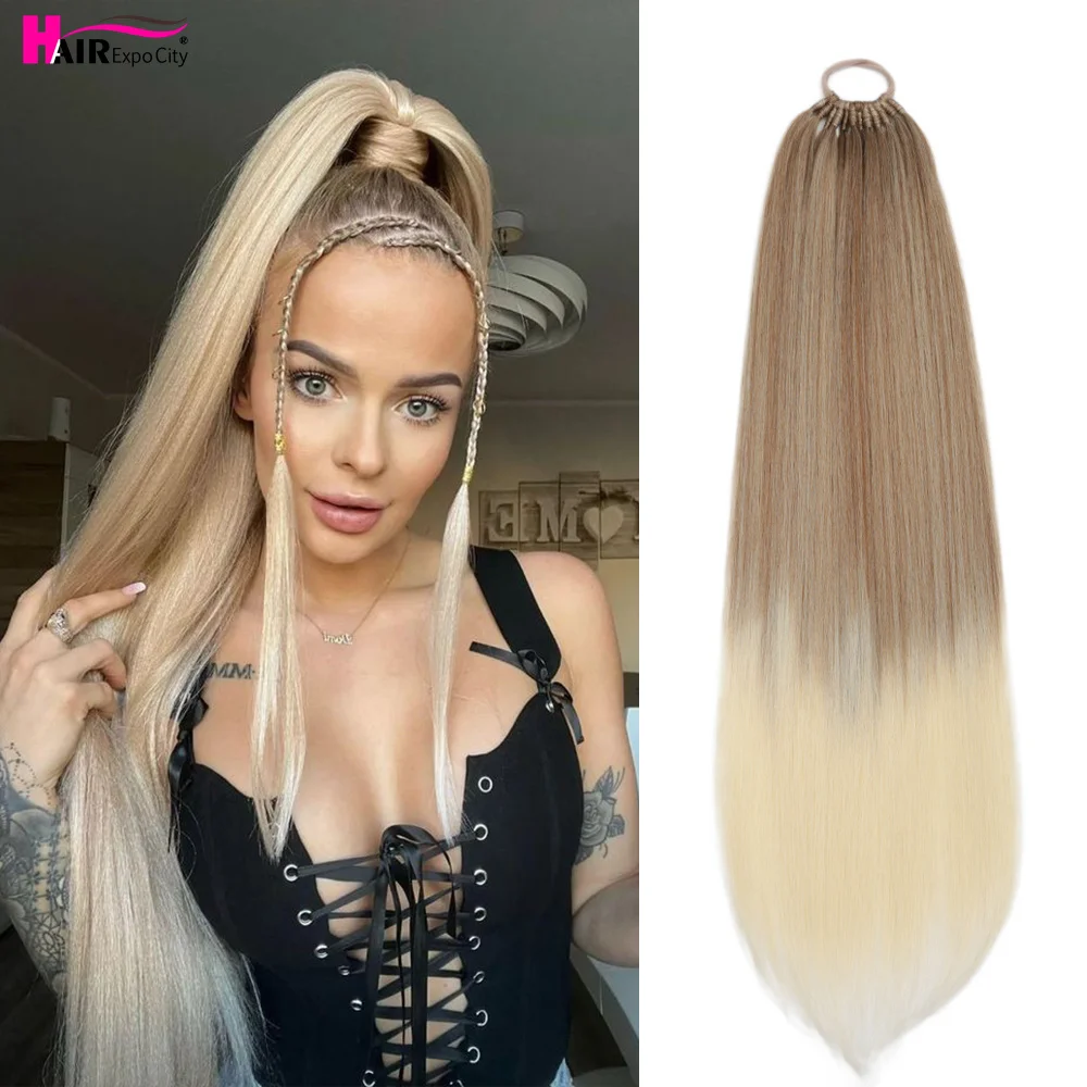 32&quot; Blonde Synthetic Straight Ponytail Hair Extensions Natural False Hair - £16.75 GBP