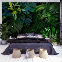 Tiptophomedecor Peel and Stick Botanical Wallpaper Wall Mural - Dark Jungle - Re - £47.94 GBP+