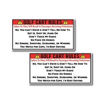 2 Golf Cart Rules Funny Vinyl Decal 3&quot; tall x 6&quot; wide - Style 1 Lasting ... - $4.25