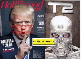 President Donald Trump Vs Terminator T2 Hollywood Reporter Vs Video Store Mag - £71.71 GBP+