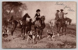 Equestrian Victorian Woman Aristocrats Horses Hunting Dogs Postcard D25 - £11.73 GBP