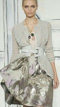 Sale ✔$2.400 Oscar De La Renta Stunning Gold Floral Runw Silk Brocade Skirt 4  - £300.32 GBP