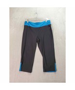 Vogo Athletica Capri Leggings Women Medium Black Blue Stretch Elastic Wa... - $18.10