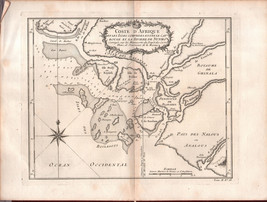 1747 DIDOT Coste D&#39;afrique Et Les Isles Comprises Africa Antique Map Bellin - £50.63 GBP