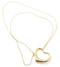 Tiffany &amp; Co 18k Yellow Gold Peretti Extra Large Open Heart Pendant 30&quot; ... - $3,150.00