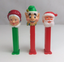 Lot of 3 Christmas Pez Dispensers Santa, Mrs. Claus, &amp; Elf (D) - £7.74 GBP