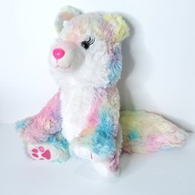 Fiesta Tie Dye Wolf  Dog Plush Realistic Stuffed Animal 11&quot; Pink Nose Husky  - £19.35 GBP