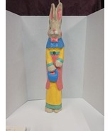 Vintage Hand Made Hand Painted Paper Mache Bunny Rabbit 30 Inches Tall - $27.74 CAD