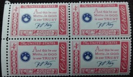 Four MNH 1960 U.S. Stamps Motto in God We Trust  - £1.56 GBP