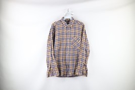 NOS Vintage 70s Levis Mens Medium Collared Flannel Button Shirt Plaid Cotton USA - £77.86 GBP