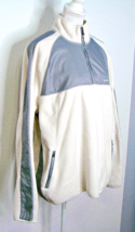 Calvin Klein 1/4 Zip Fleece &amp; Nylon Trim Jacket Coat Pullover Cream Gray Sz XL - $24.02