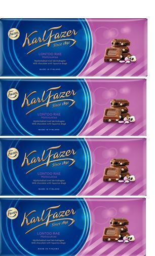 FAZER Karl Fazer Liquorice drage in milk chocolate 8 x 200 g (8 pcs) - £51.55 GBP