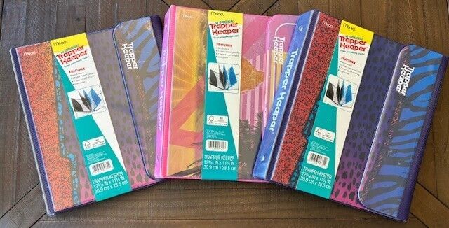 3 Trapper Keeper 80-90s Notebook Graphic Vintage Design Series Folder Ol... - $53.99