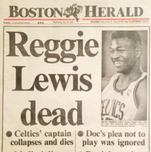 1993 Reggie Lewis Dead Celtics NBA Boston Herald Front Page ONLY DWJJ15 - $771.53 MXN