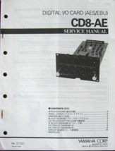 Yamaha CD8-AE Digital I/O Card (AES/EBU) Original Service Manual Schemat... - $34.64