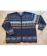 Vintage KOBE Cardigan Sweater Nordic Trees Snowflake Women&#39;s 2XL Cottage... - $748.87 MXN