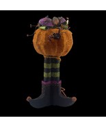 Halloween Light Up Pumpkin On Top of Witches Legs Natural Fiber Indoor D... - $29.50 CAD