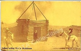 INDIANS SET FIRE TO HOUSE-ARCADE/EXHIBIT CARD-1920 G - $27.16