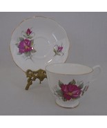 Taylor and Kent  Pink Rose Footed Bone China  Tea Cup And Saucer - $14.74