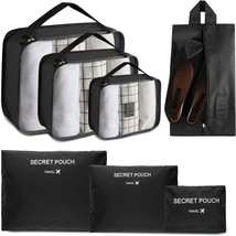 Travel Organizer Set Storage Bags Packing Cubes Luggage Compression Clothes 7PCS - £17.60 GBP
