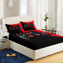 Gamer Fitted Sheet Full Size,Gaming Bedsheets Set,Gamepad Bed Sheet Set ... - $61.99