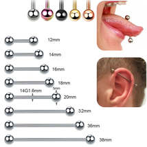 5PCS Titanium Tongue Piercings External Threaded 14G Industrial Barbell Rings Le - £3.62 GBP