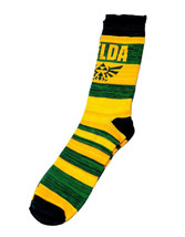 NEW Bioworld The Legend Of Zelda Crew Socks Size 10-13 Yellow Green Stripes - £8.23 GBP