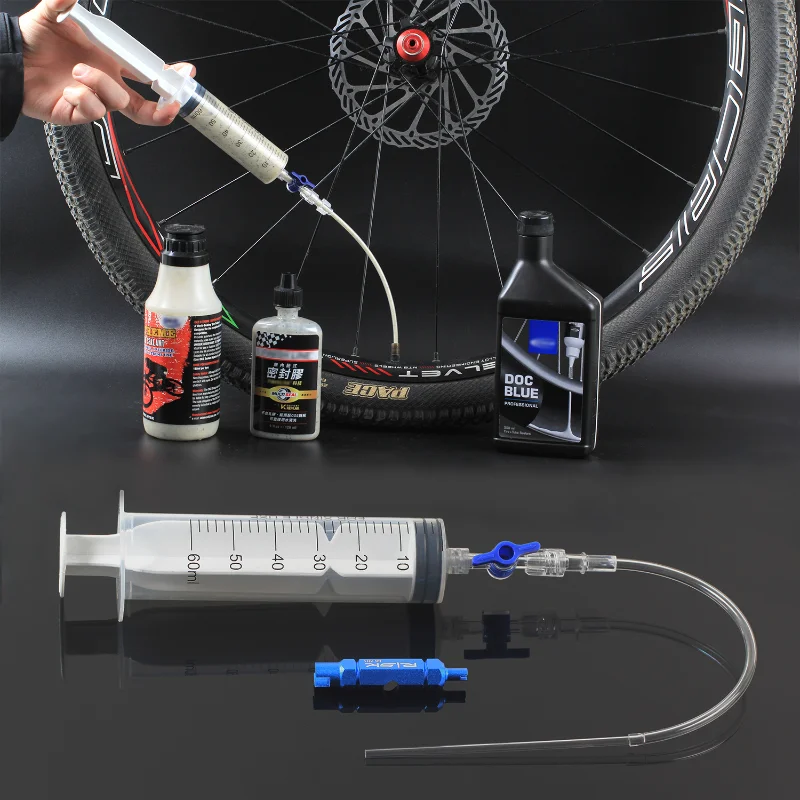 RISK RL225 Cycling Bike Bicycle Tubeless Tyre Sealant Injector Syringe Presta - £10.28 GBP