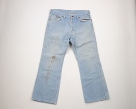 Vtg 70s Streetwear Mens 34x28 Distressed Wide Leg Bell Bottoms Denim Jeans USA - $79.15