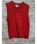 Woolrich Men&#39;s Sweater Vest Large Red V Neck Pullover Cotton Wool Blend ... - $27.37 CAD
