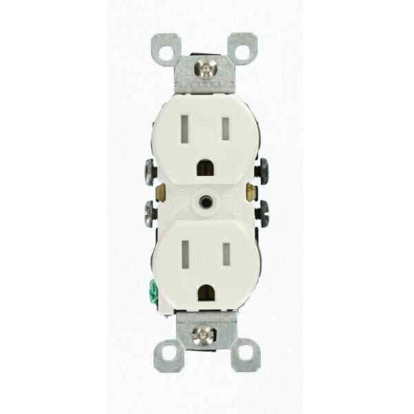 Leviton 15 Amp Weather and Tamper Resistant Duplex Outlet, White - $2.96