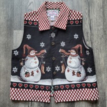 NWOT Tantrums Tapestry Christmas Holiday Snowman Red Checkered Vest Size... - £17.34 GBP