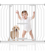 Extra Tall Baby Gate with Cat Door - Upgraded 29.5-43&quot; Wide Child Gate w... - $88.35