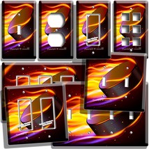 Hockey Puck Colorful Flames Light Switch Outlet Wall Plates Sport Art Room Decor - £8.96 GBP+