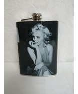 Marilyn Monroe Black &amp; White Hand on Chin Stainless Steel 8oz. Hip Flask... - $9.95