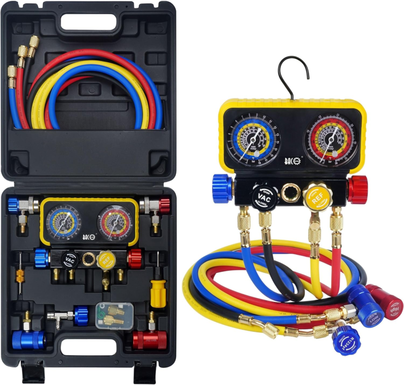 Automotive 4 Way R1234Yf Refrigerant Recharge Kit, R134A AC Manifold Gau... - $156.46