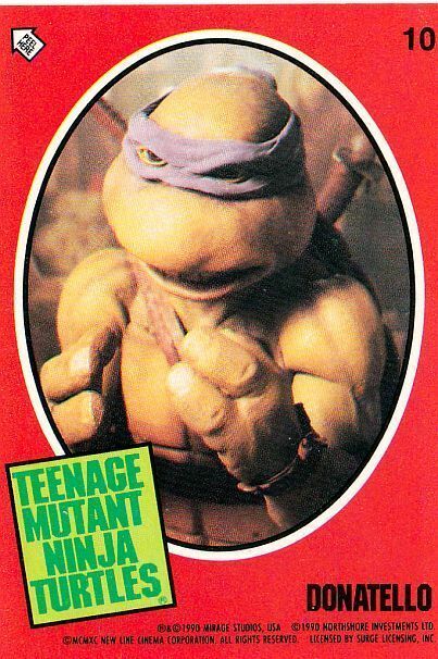Primary image for Teenage Mutant Ninja Turtles 1990 TOPPS STICKER Card # 10 DONATELLO