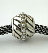 Brighton Twist Bead J97862, Silver Finish, White Stones, New - $267.29 MXN