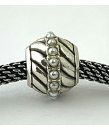 Brighton Twist Bead J97862, Silver Finish, White Stones, New - $19.88 CAD