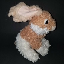 Dan Dee Brown White Bunny Rabbit Plush 9&quot; Stuffed Animal Toy Easter Realistic - £19.42 GBP