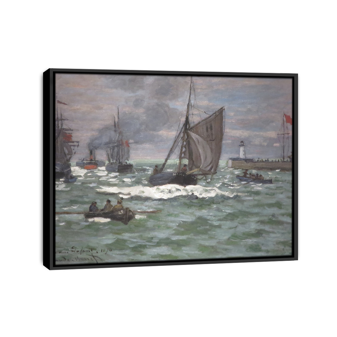 Framed The Port of Le Havre Monet Norton Claude Monet Oil Canvas Print W... - $28.89+