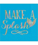 Mermaid Wishes Make A Splash Dessert Napkins Birthday Party Supplies 16 ... - $5.56 CAD