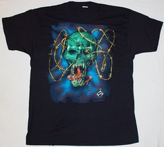 Barbed Wire Green Fanged Skull Fantasy Large T-Shirt Body Graphics NEW U... - £14.93 GBP