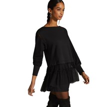 Anthropologie Tulle Sweatshirt Black Oversized Size Small - $34.64