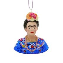 FRIDA KAHLO ORNAMENT 3.5&quot; Glass Bust Iconic Mexican Feminist Artist Chri... - €12,81 EUR